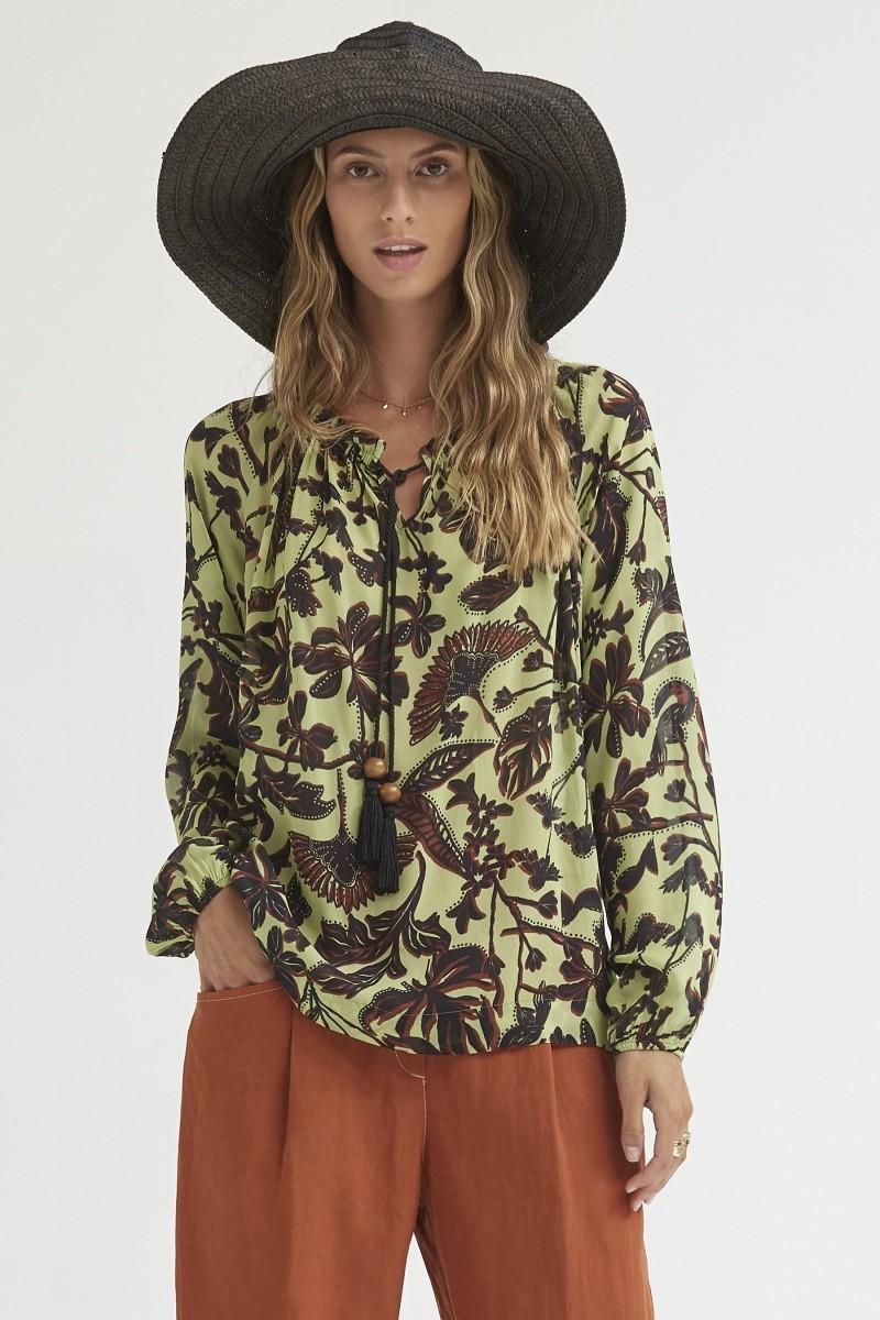 Oky Coky BLUSA FRUNCES-ESTAMPADO FLORAL