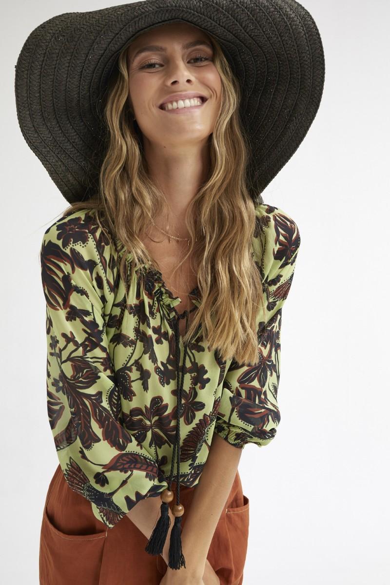 oky coky BLUSA FRUNCES-ESTAMPADO FLORAL