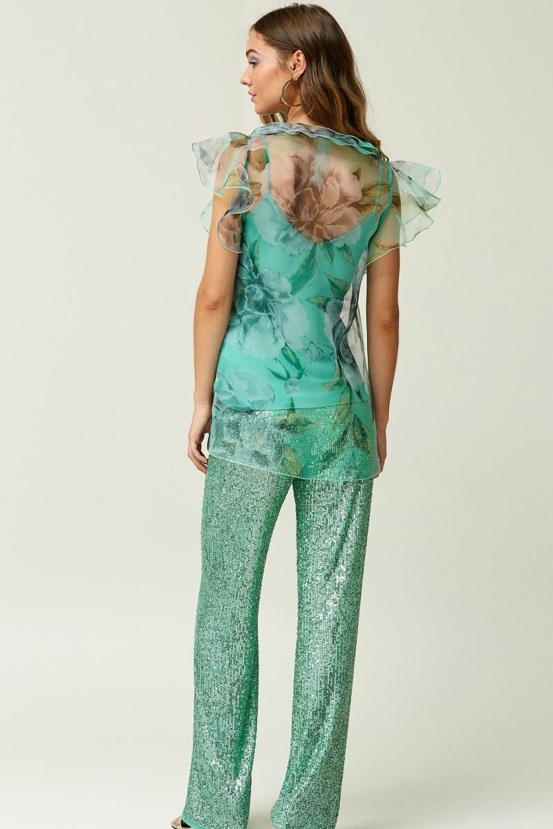 Oky Coky BLUSA LAZADA CUELLO ORGANZA ESTAMPADA