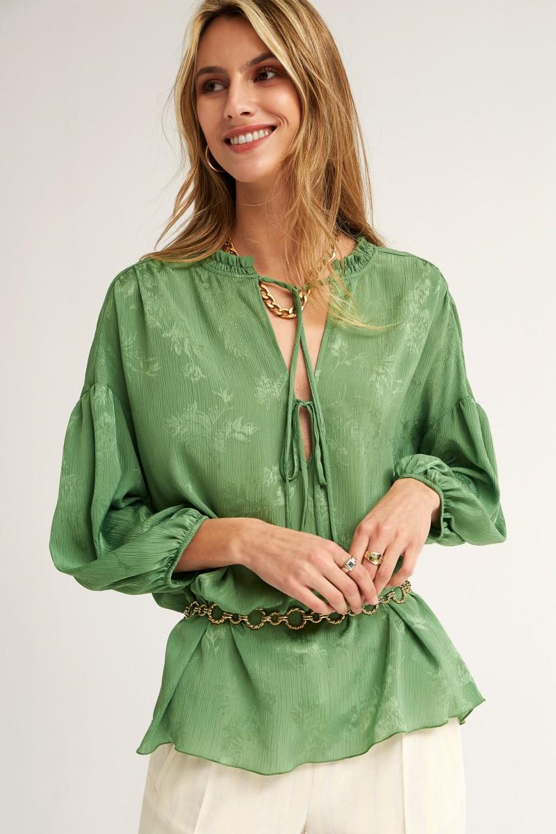 oky coky BLUSA LAZOS GASA JACQUARD