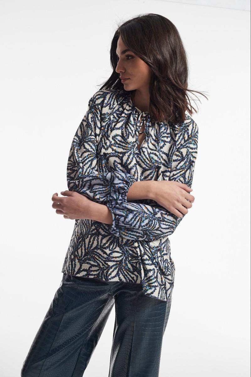 Oky Coky BLUSA MARNE SARGA LIGERA ESTAMPADA