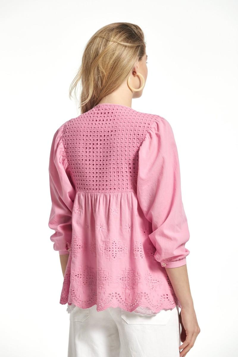 Oky Coky CAMISA ALBIS VOILE BORDADO PERFORADO