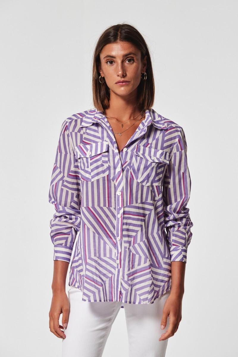 oky coky CAMISA APIO VOILE DIBUJO GEOMETRICO