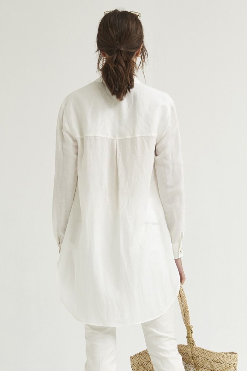 Oky Coky CAMISA LARGA BOTONES DE LINO CON RELIEVE