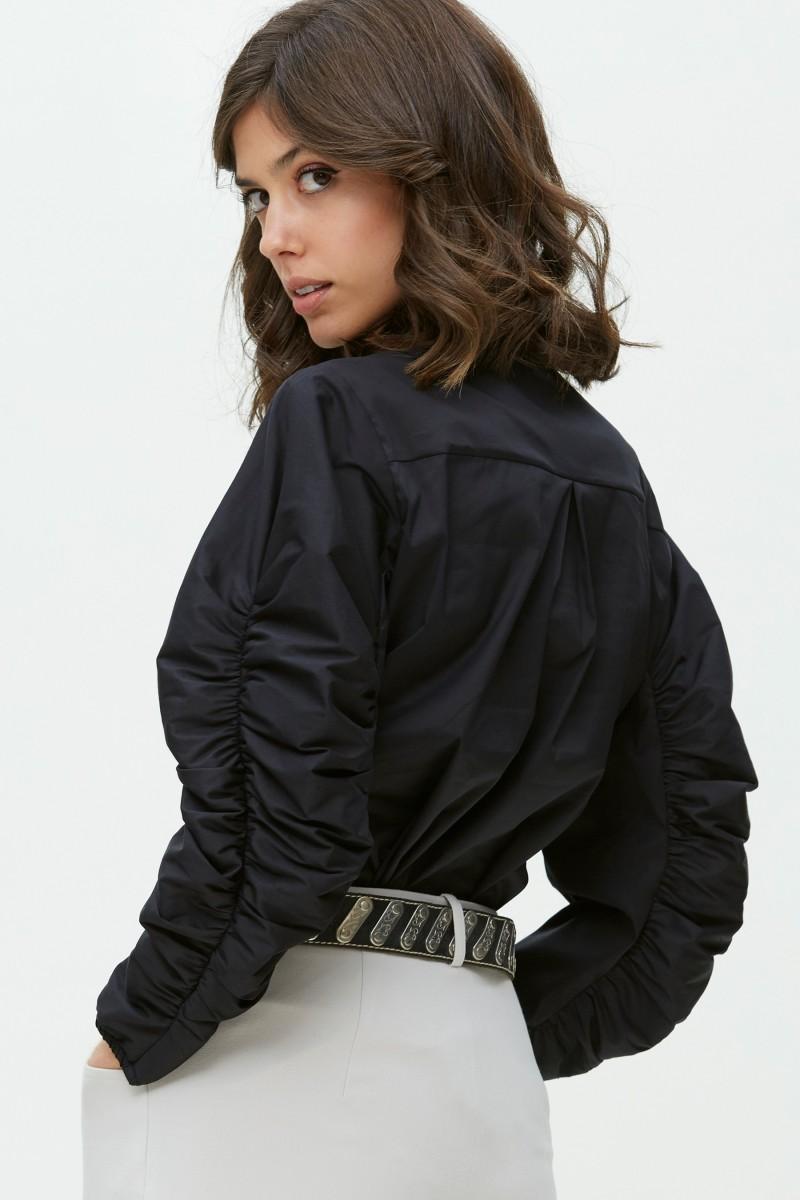 Oky Coky CAMISA MANGA DRAPEADA EN POPELIN STRETCH