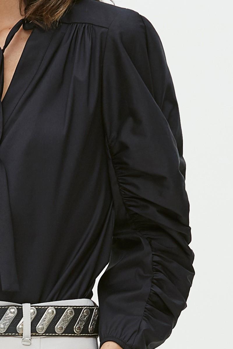 Oky Coky CAMISA MANGA DRAPEADA EN POPELIN STRETCH