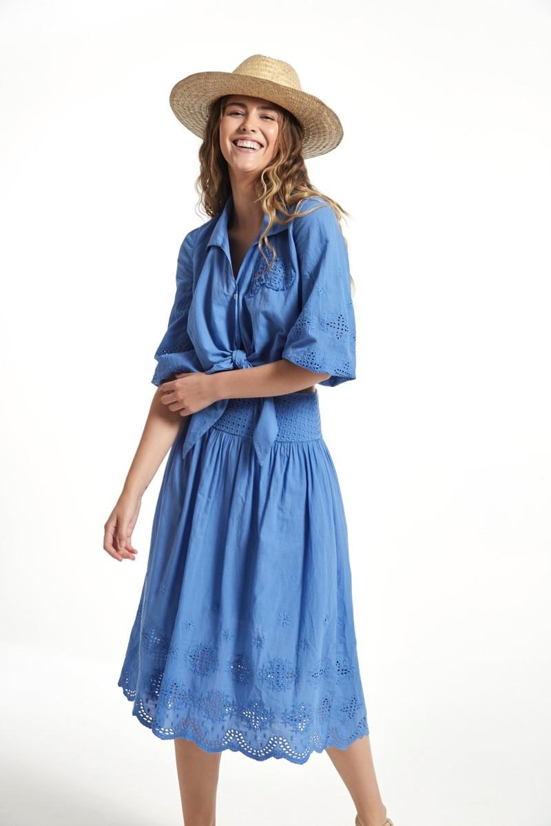 Oky Coky CAMISA URIBE VOILE BORDADO PERFORADO