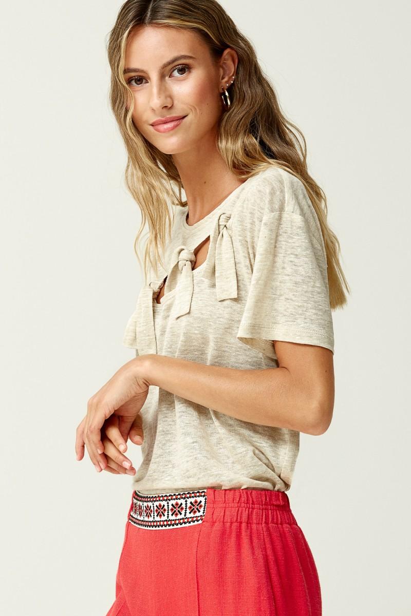 oky coky CAMISETA NUDOS LINO