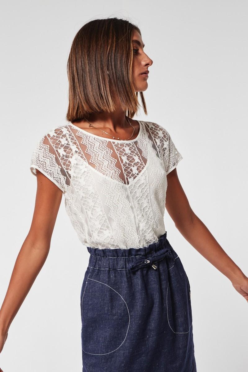 Oky Coky CAMISETA SAGRA TIRAS BORDADAS EN TUL