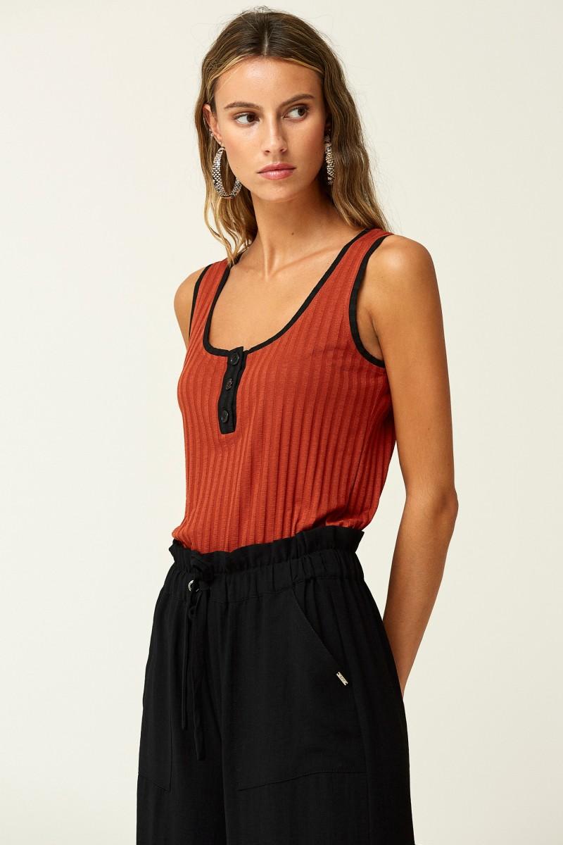 oky coky CAMISETA TIRANTES PUNTO CANALÉ