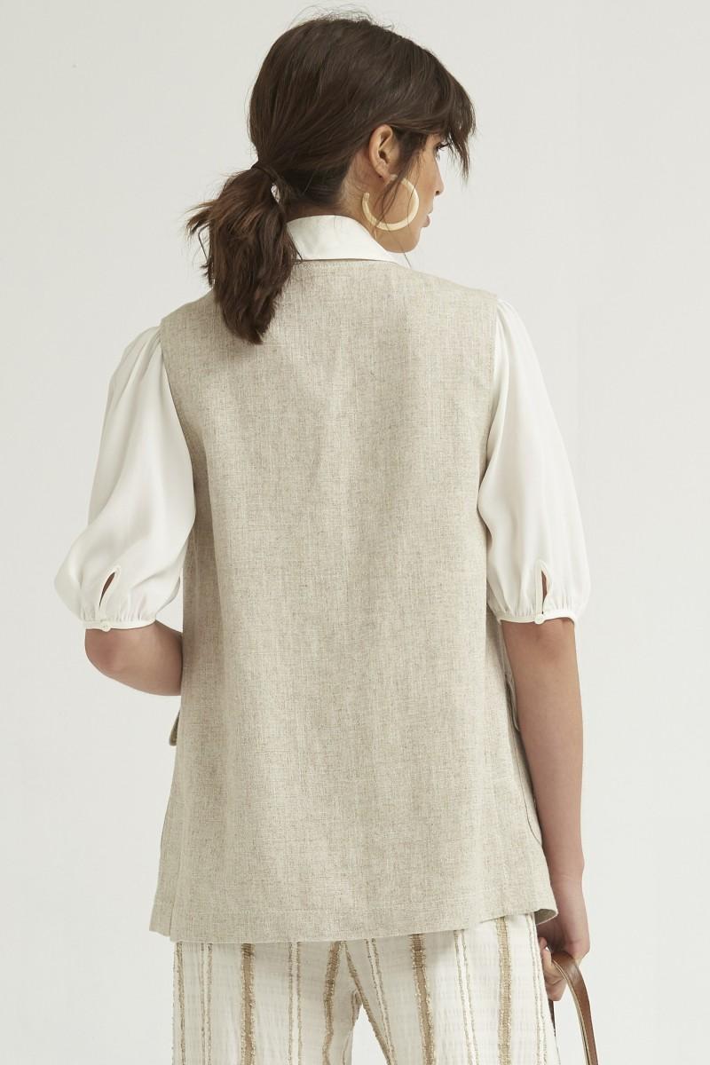 Oky Coky CHALECO LINO RÚSTICO