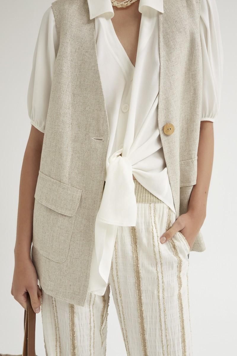 Oky Coky CHALECO LINO RÚSTICO