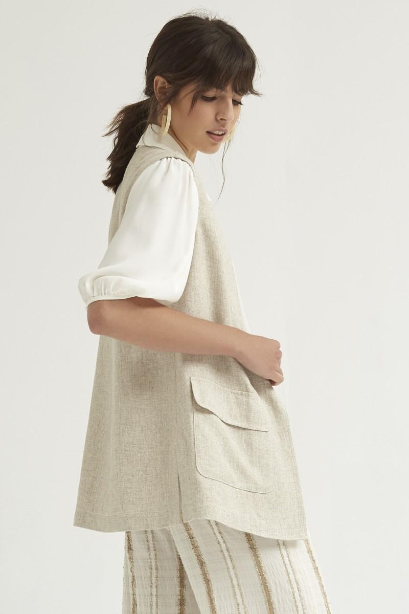 Oky Coky CHALECO LINO RÚSTICO