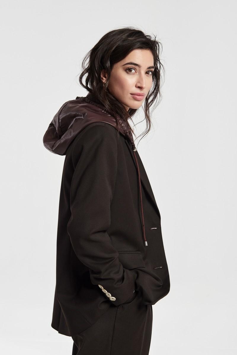 Oky Coky CHAQUETA AMPLIA CON CAPUCHA PLANA MELANGE