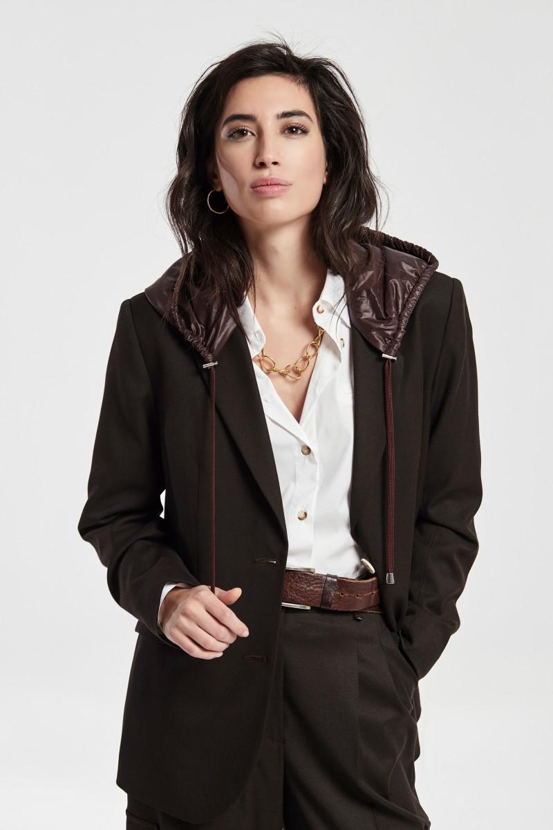 oky coky CHAQUETA AMPLIA CON CAPUCHA PLANA MELANGE