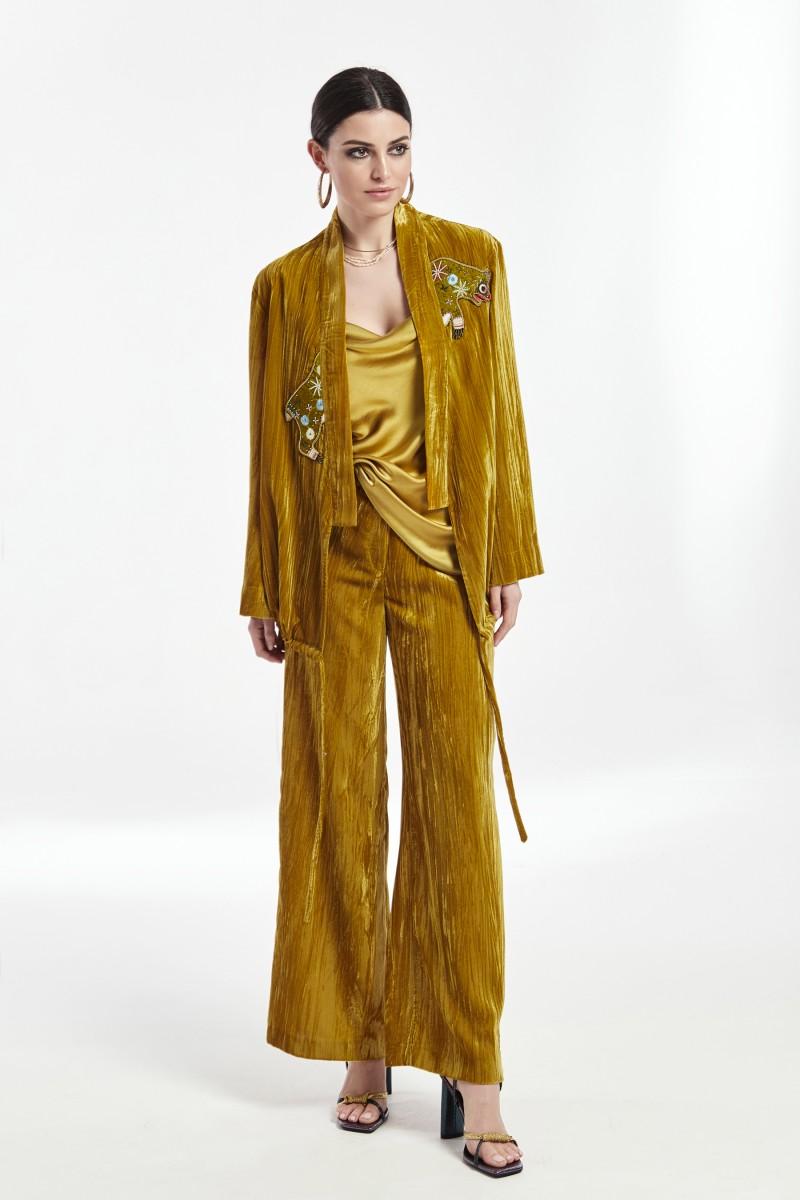 Oky Coky CHAQUETA ASIMÉTRICA TERCIOPELO CHAFADO