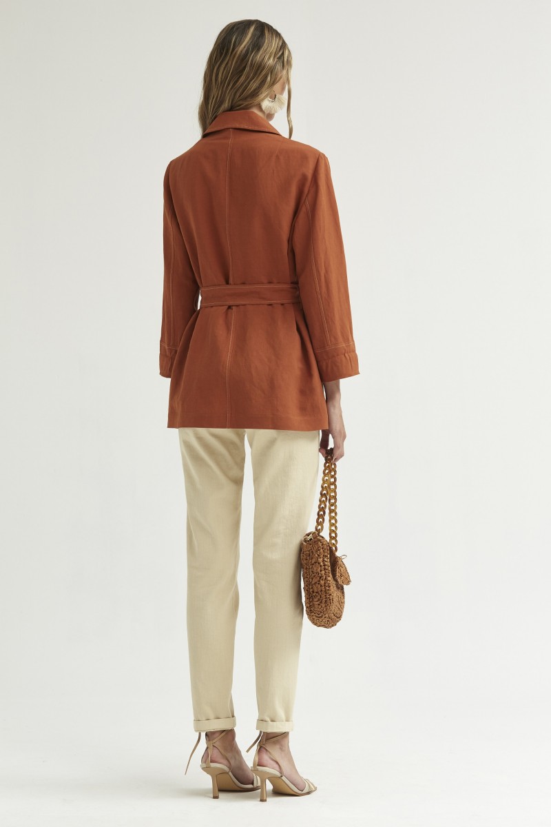 Oky Coky CHAQUETA ESCOTE PICO VISCOSA LINO