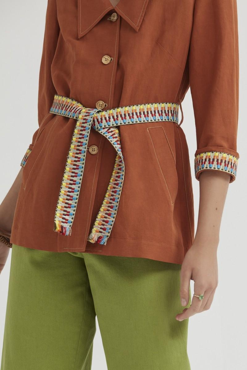 Oky Coky CHAQUETA ESCOTE PICO VISCOSA LINO