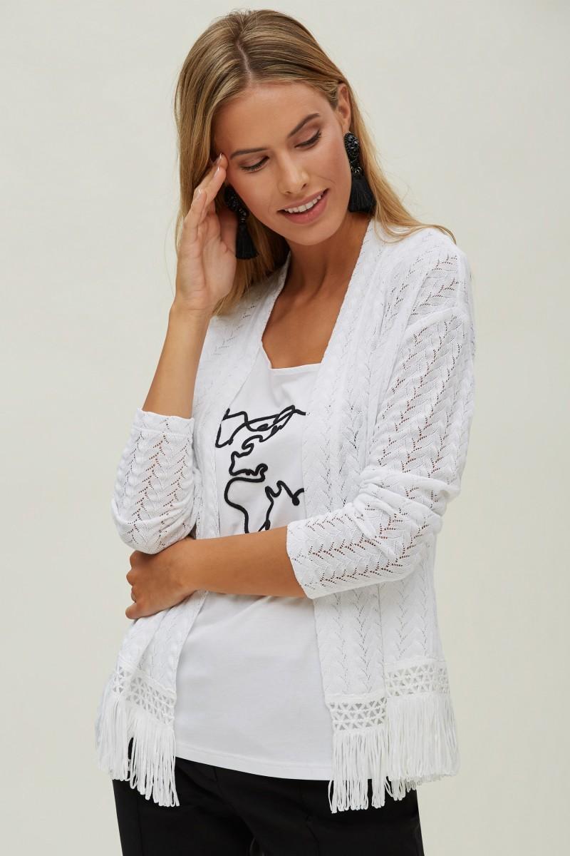 oky coky CHAQUETA FLECOS PUNTO CALADO