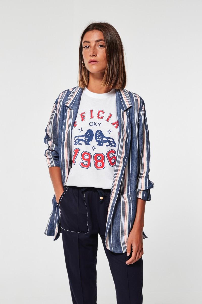 Oky Coky CHAQUETA IRATI LINO RAYAS