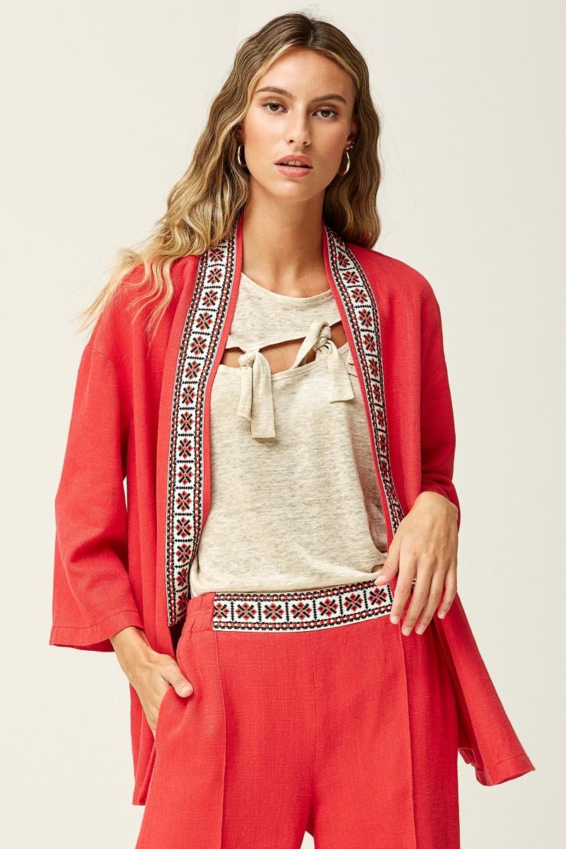oky coky CHAQUETA KIMONO EVASÉ LINO