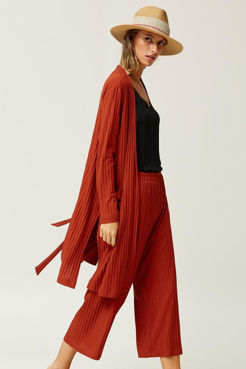 oky coky CHAQUETA LARGA PUNTO CANALÉ