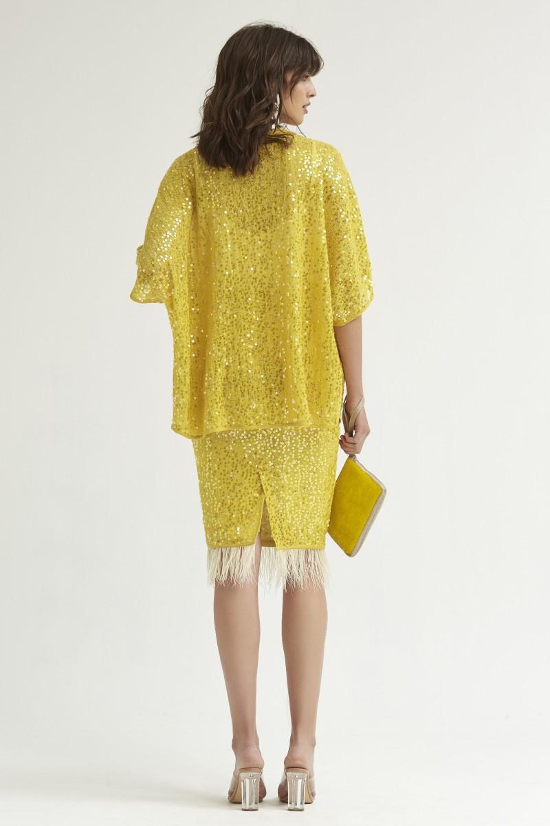 oky coky CHAQUETA MEDIA MANGA PUNTO DE LENTEJUELAS