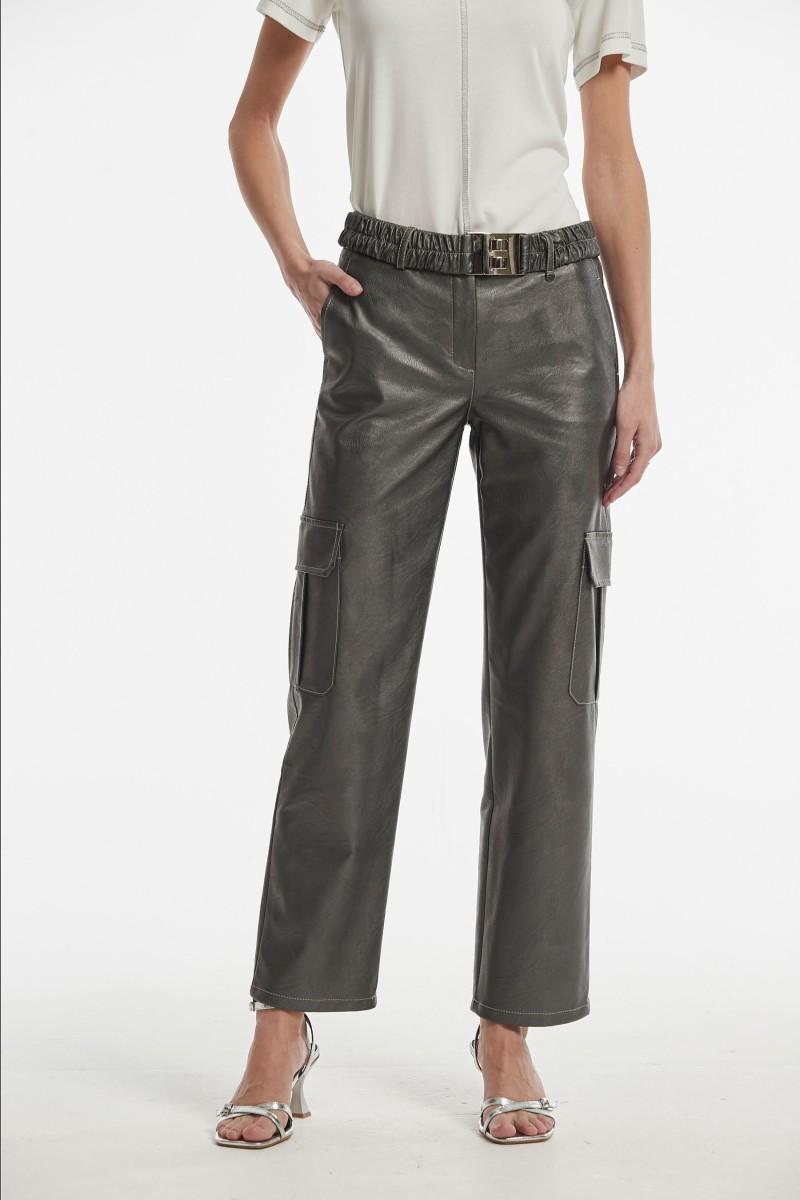 Oky Coky CINTURON ALBAS EFECTO PIEL LAMINADO METAL