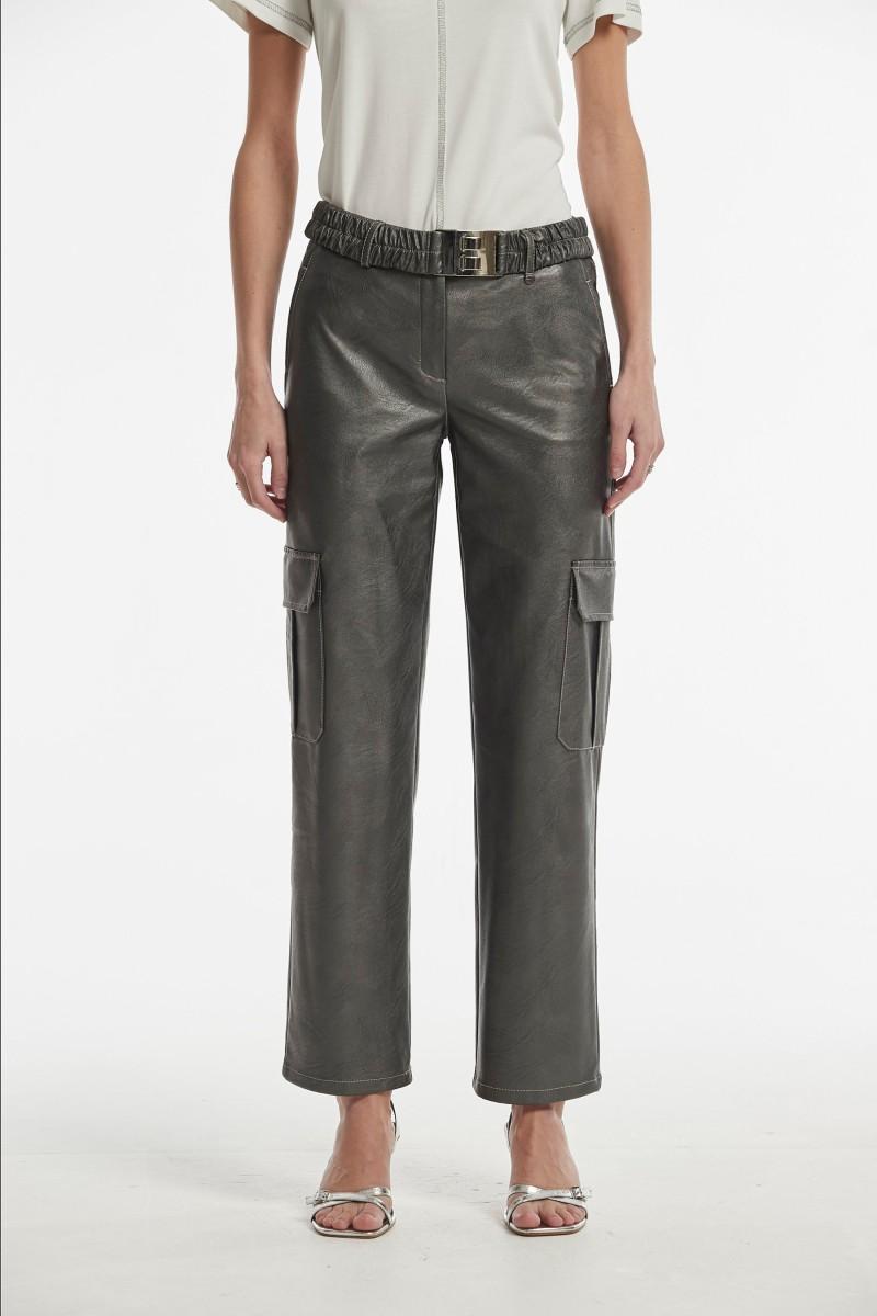 Oky Coky CINTURON ALBAS EFECTO PIEL LAMINADO METAL