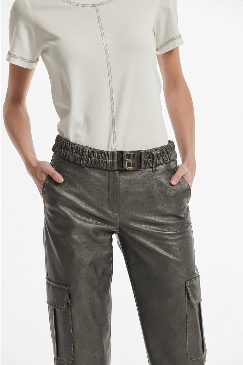 oky coky CINTURON ALBAS EFECTO PIEL LAMINADO METAL