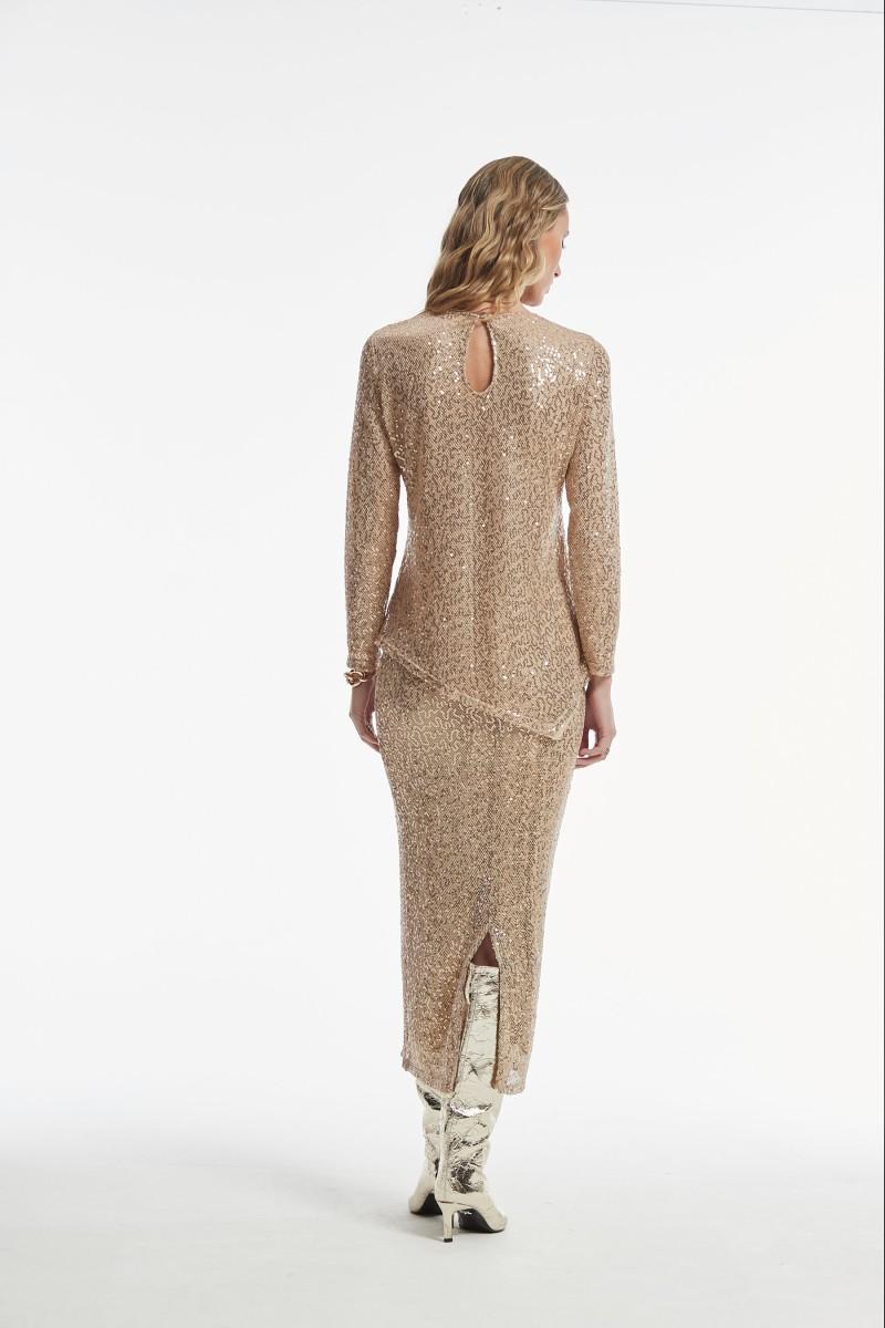 Oky Coky FALDA ARDEN LENTEJUELA BORDADA SOBRE RED