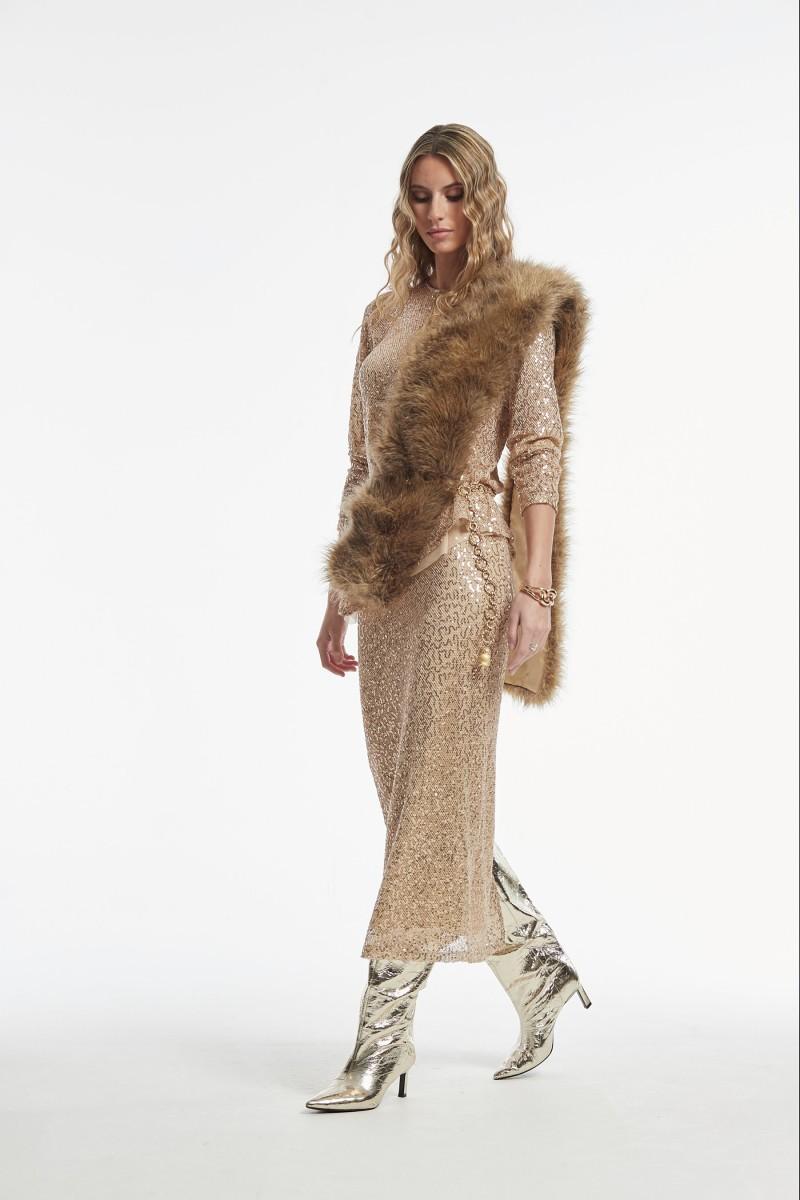 Oky Coky FALDA ARDEN LENTEJUELA BORDADA SOBRE RED