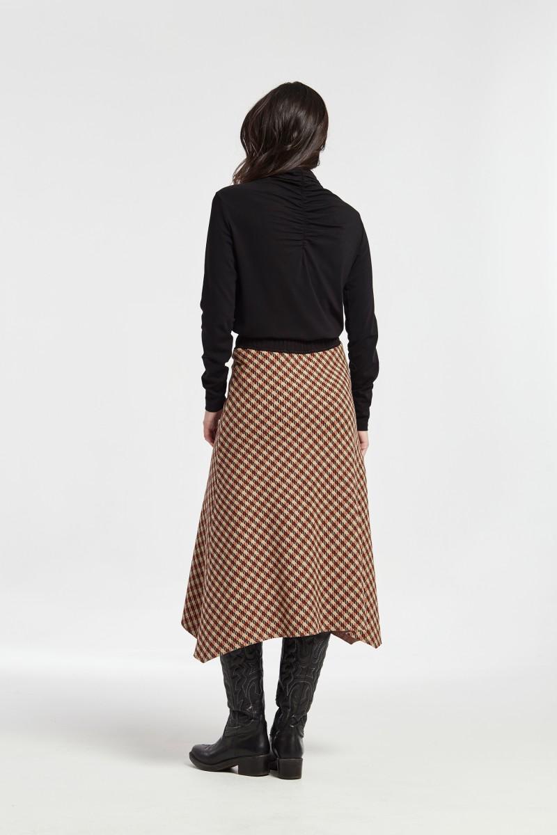 Oky Coky FALDA ASIMÉTRICA PUNTO JACQUARD TRICOLOR