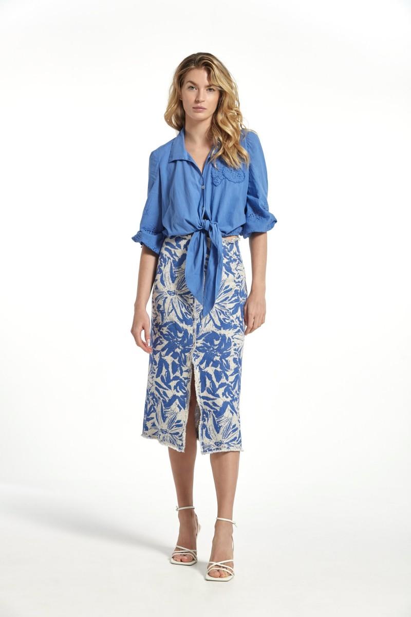 oky coky FALDA CALAIS LINO RUSTICO ESTAMPADO