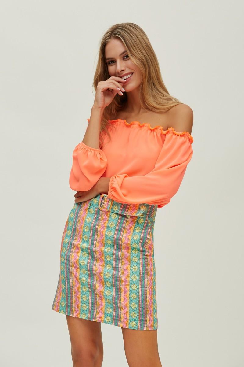 oky coky FALDA CINTURÓN PIQUÉ ESTAMPADO