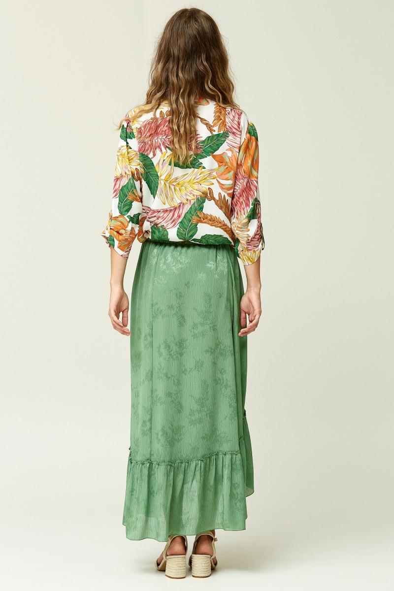 Oky Coky FALDA CRUZADA VOLANTES JACQUARD EN GASA