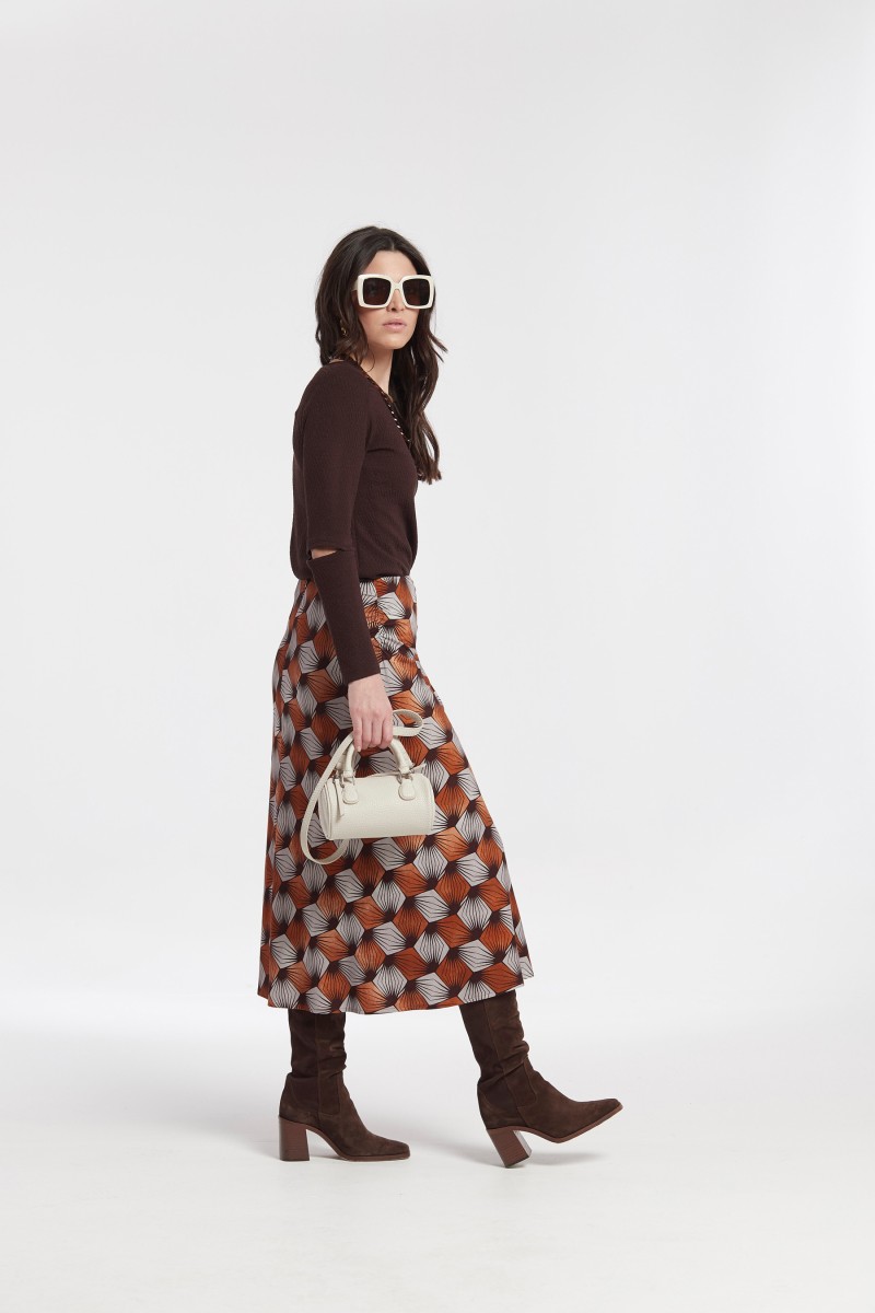 Oky Coky FALDA DRAPEADA ESTAMPADO