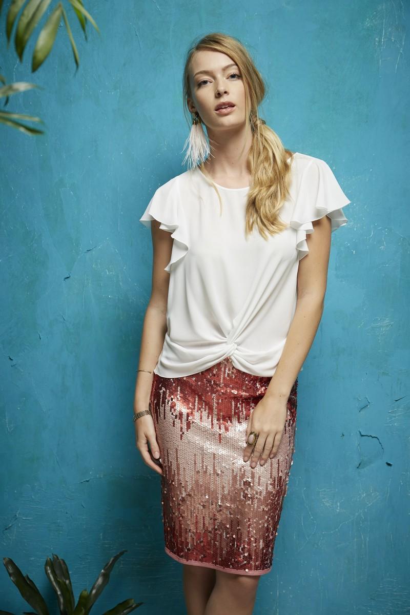 oky coky FALDA LAPIZ ELIO LENTEJUELA MULTICOLOR