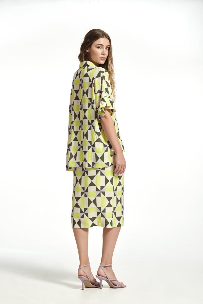 Oky Coky FALDA PERET CREP MARROCAIN ESTAMPADO