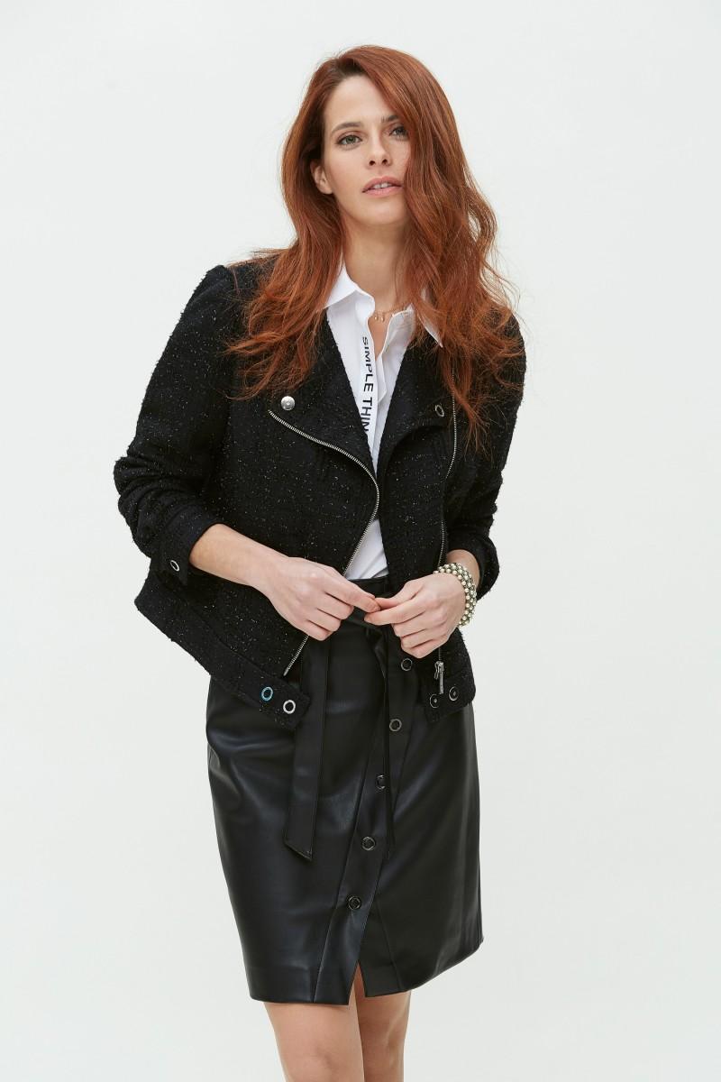 oky coky FALFA CORTA CRUZADA-STRETCH VEGAN LEATHER