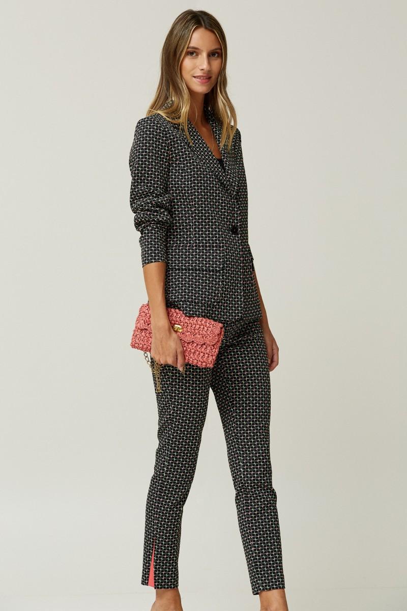 oky coky PANTALÓN ABERTURA LATERAL JACQUARD FLUOR