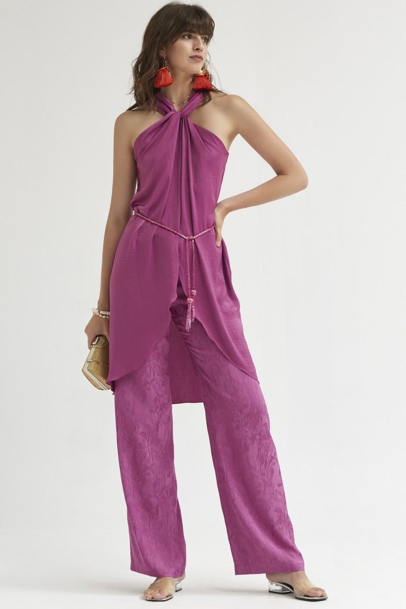 Oky Coky PANTALÓN ANCHO JACQUARD ECOVERO