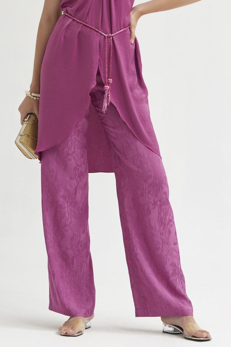 oky coky PANTALÓN ANCHO JACQUARD ECOVERO