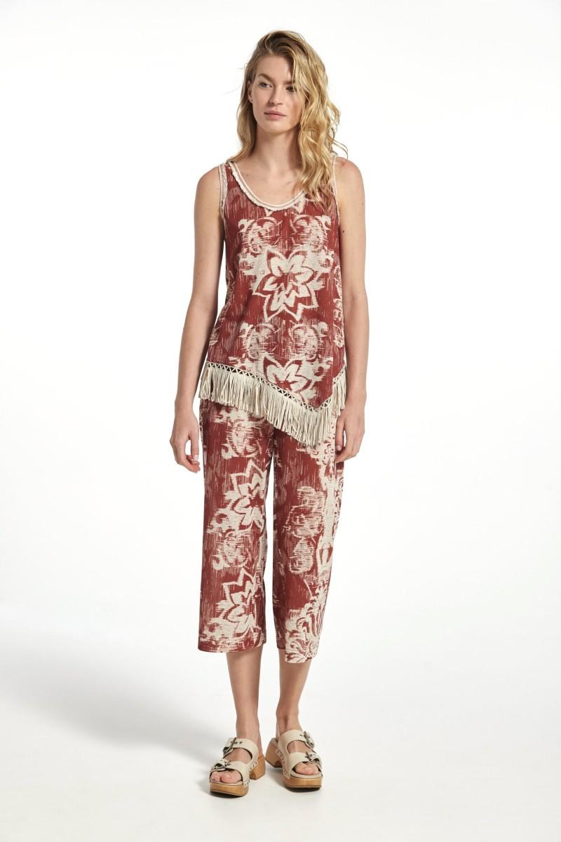 oky coky PANTALÓN CAEBO ESTAMPADO EFECTO LINO