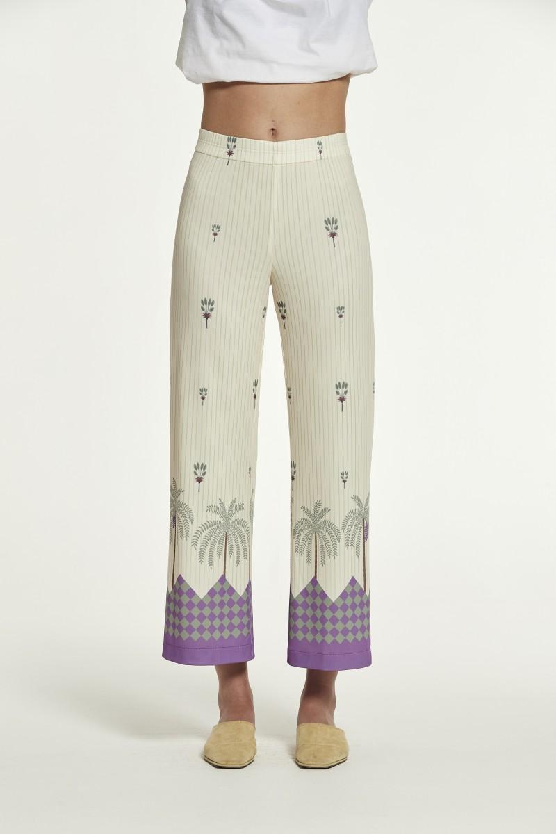 oky coky PANTALÓN CAEBO9 PUNTO ESTAMPADO GRECA