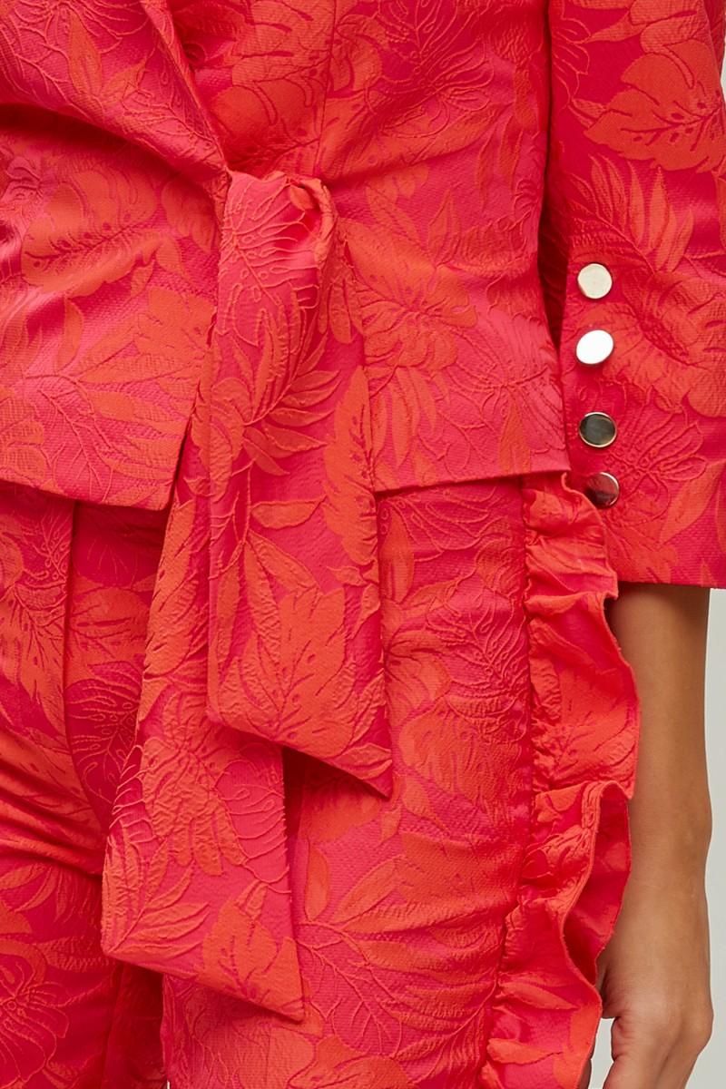 Oky Coky PANTALON CON VOLANTE-JACQUARD FLORES