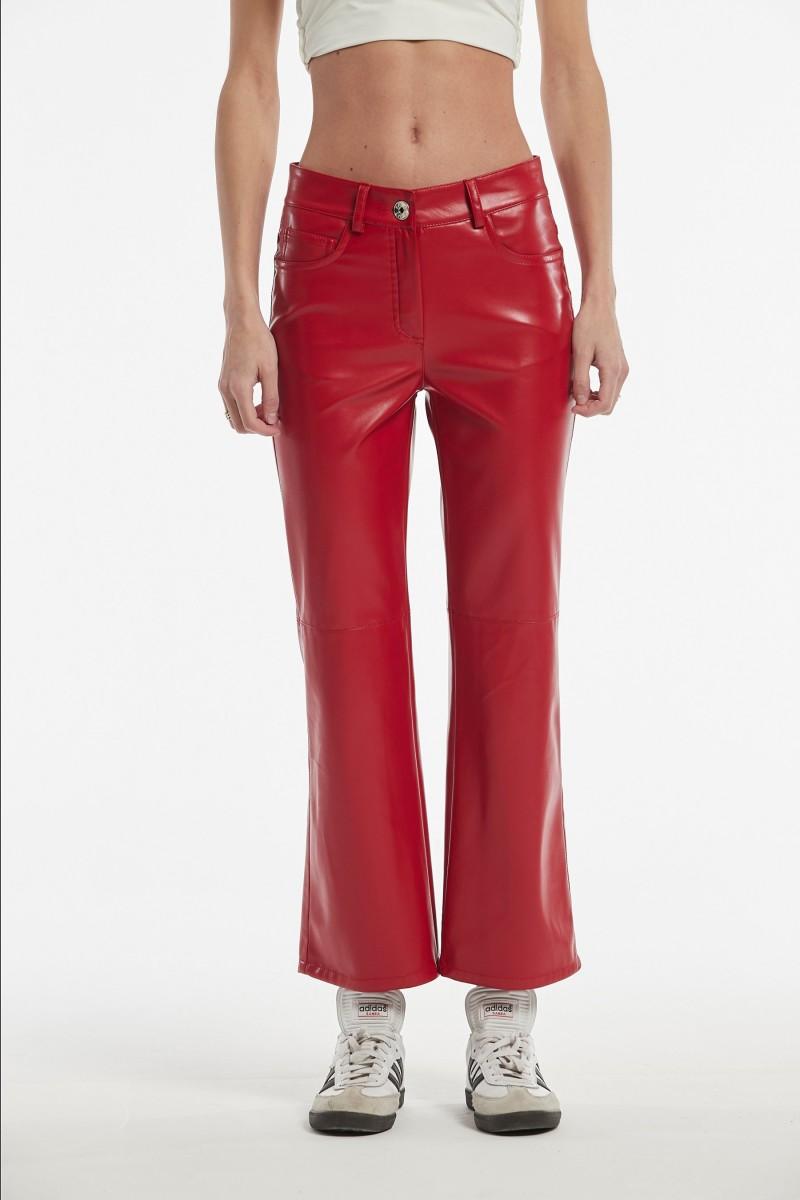 oky coky PANTALÓN CUFIO EFECTO PIEL COLOR