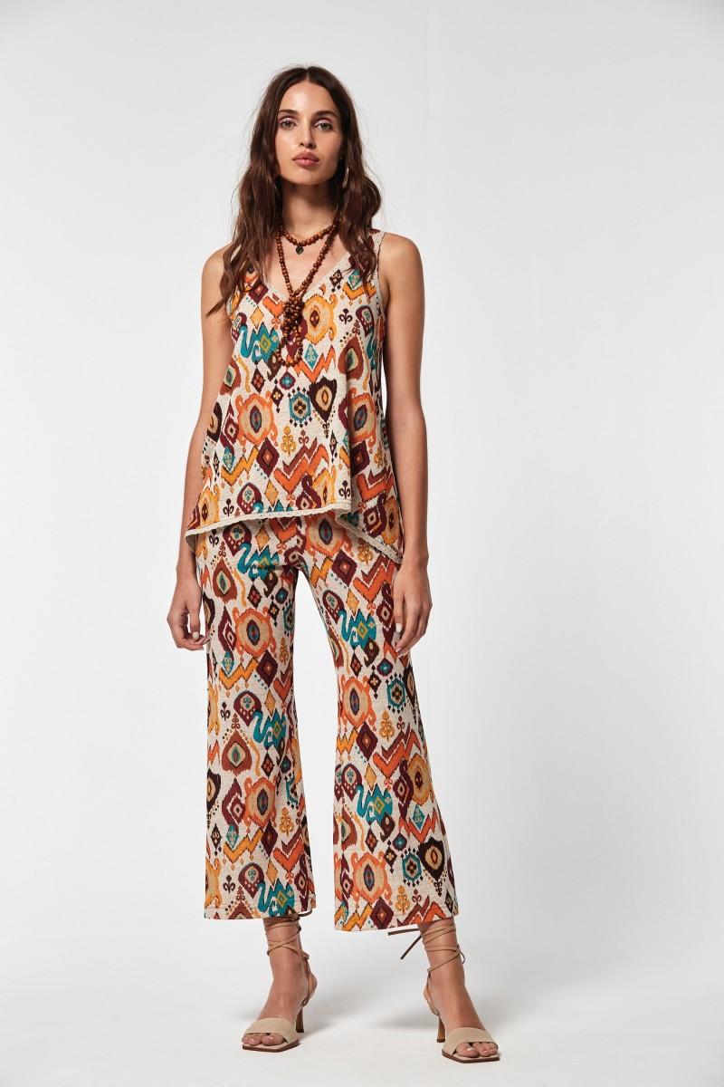 Oky Coky PANTALÓN FAISAN ESTAMPADO IKAT