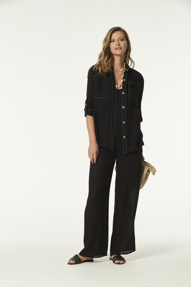 Oky Coky PANTALÓN IWIRA REJILLA DE LINO