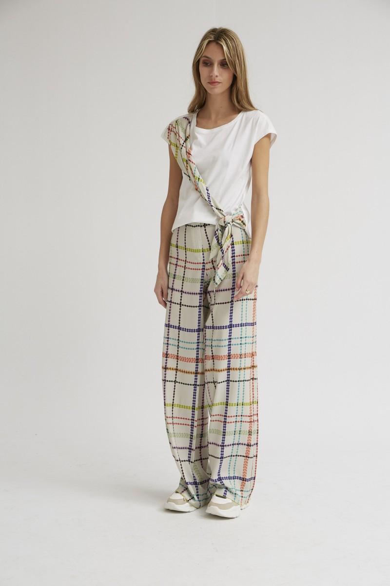 Oky Coky PANTALÓN PALAZZO ESTAMPADO MULTICOLOR